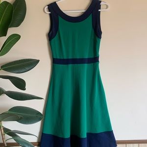 Lands End colorblock dress - Navy and Green.